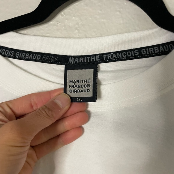 Marithe Francois Girbaud Mens T Shirt XXXL White Spellout Embroidered Modern - Picture 4 of 8